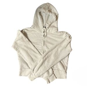 Brandy Melville white cotton cropped hoodie closet basic